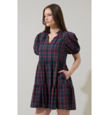 Sugar Lips Chapman Plaid Jacey Babydoll Mini Dress