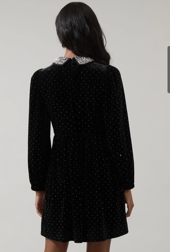 Sugar Lips Esteller Velvet Polka Dot Mini Dress