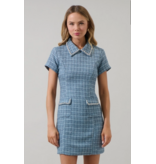 Sugar Lips Haley Astery Tweed Collar Mini Dress