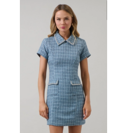Sugar Lips Haley Astery Tweed Collar Mini Dress