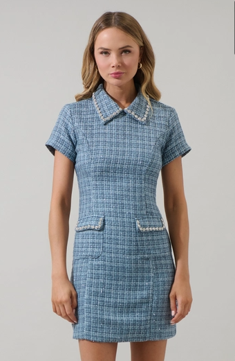 Sugar Lips Haley Astery Tweed Collar Mini Dress