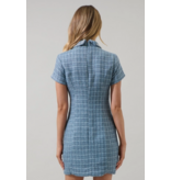 Sugar Lips Haley Astery Tweed Collar Mini Dress