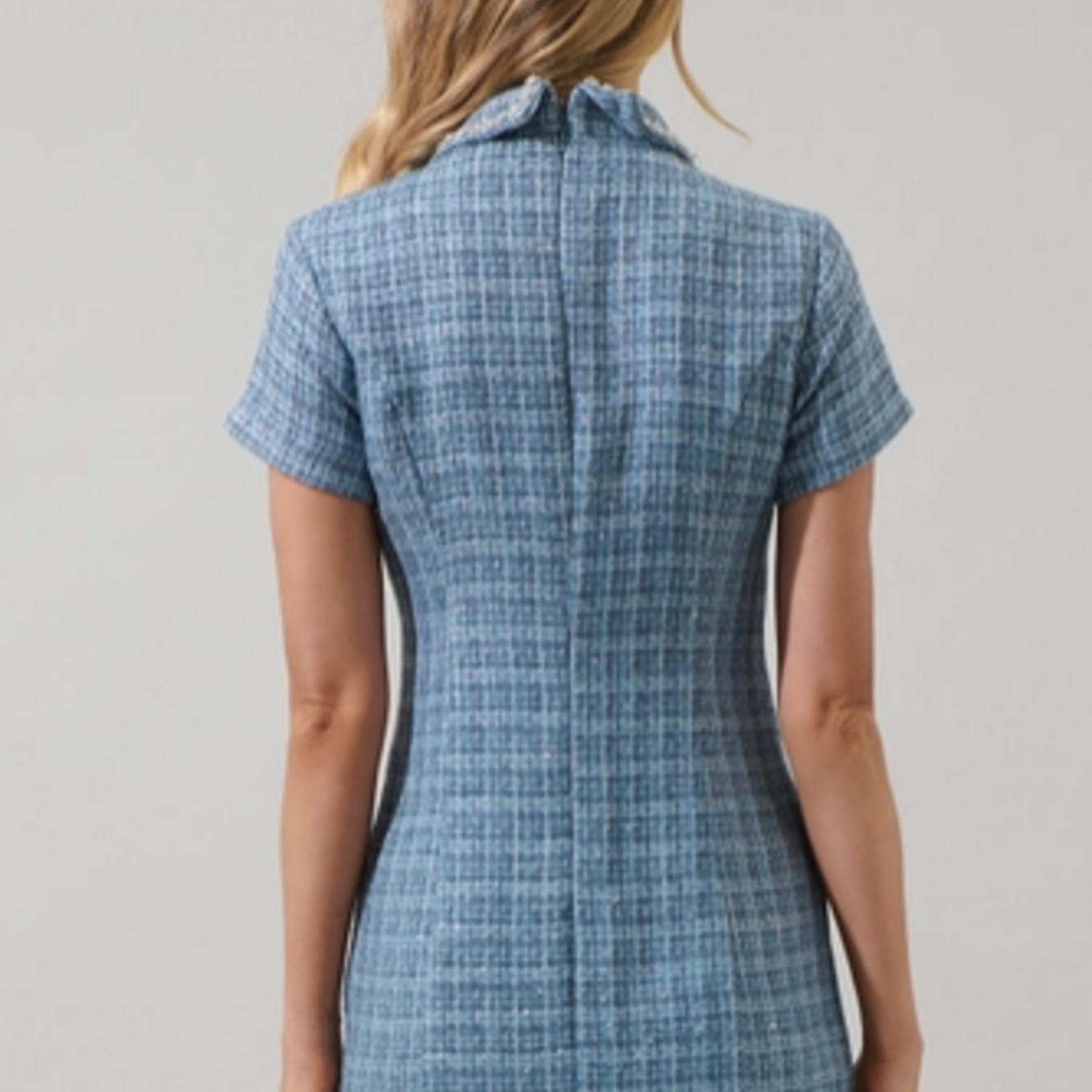 Sugar Lips Haley Astery Tweed Collar Mini Dress