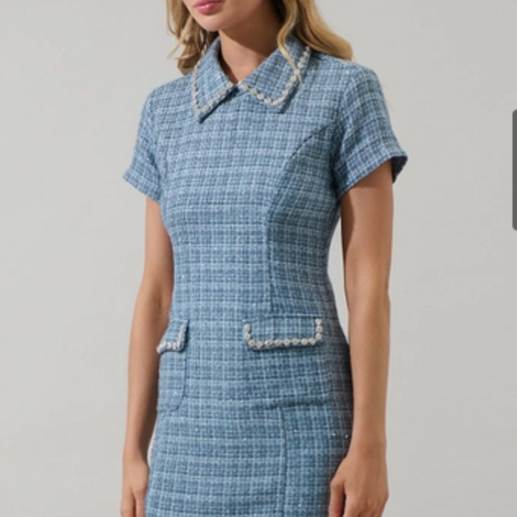Sugar Lips Haley Astery Tweed Collar Mini Dress
