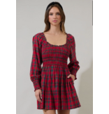 Sugar Lips Jace Plaid Kourt Smocked Mini Dress