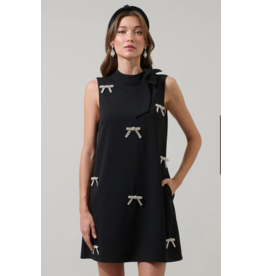 Sugar Lips Pamelda Bow Shift Mini Dress