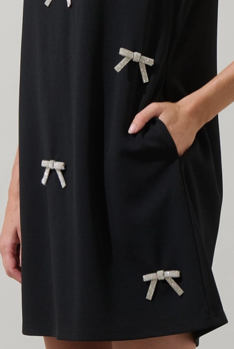 Sugar Lips Pamelda Bow Shift Mini Dress