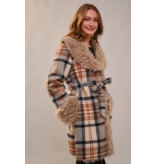 Aztec Jacquard Fur Belted Coat