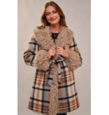 Aztec Jacquard Fur Belted Coat
