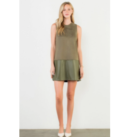 THML Janice Sleeveless Mixed Media Dress