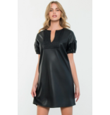 THML Liita Short Sleeve Leather Dress