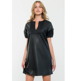 THML Liita Short Sleeve Leather Dress