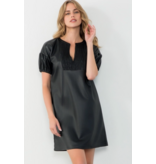 THML Liita Short Sleeve Leather Dress