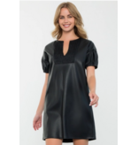 THML Liita Short Sleeve Leather Dress