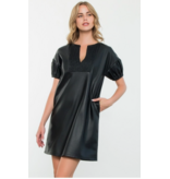 THML Liita Short Sleeve Leather Dress