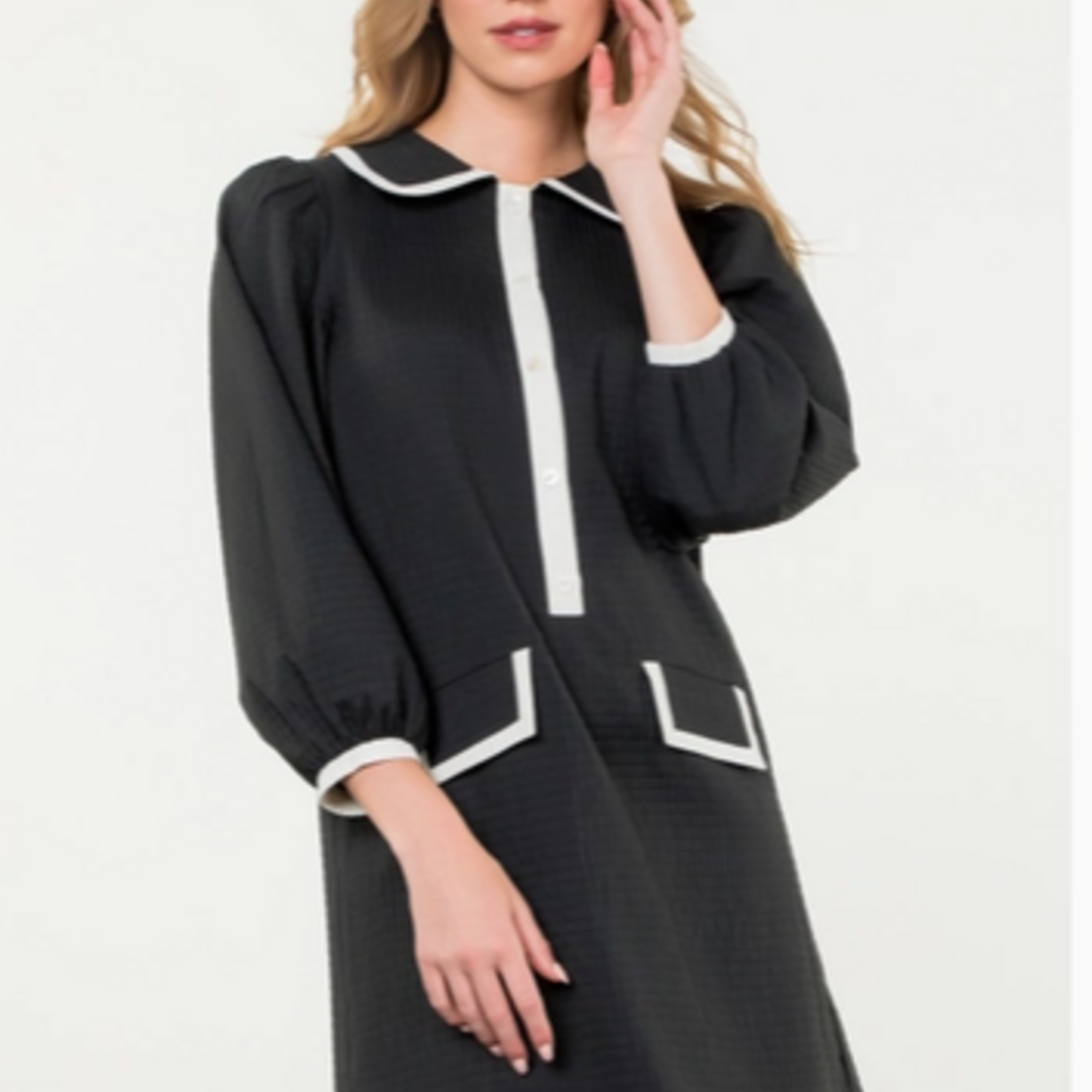 Chad Long Sleeve Textured Midi Dress
