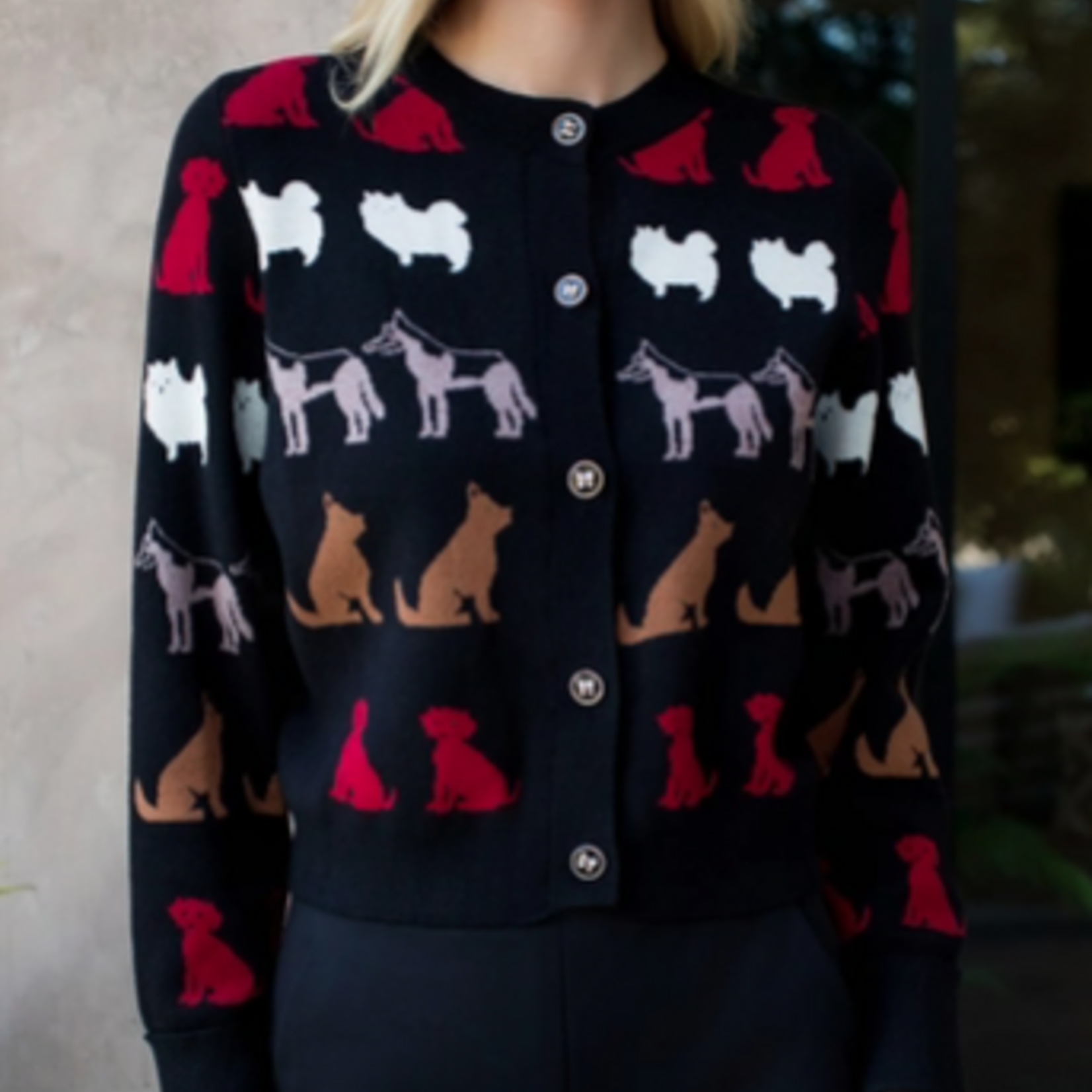 Black Dog Detail Cardigan