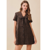 Drew Leopard Oversized Collar Dress