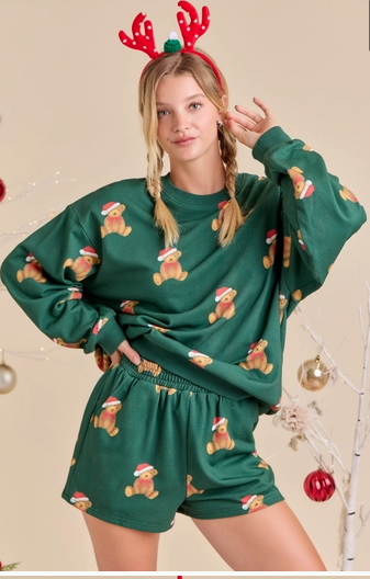 Santa Teddy Holiday Lounge Set