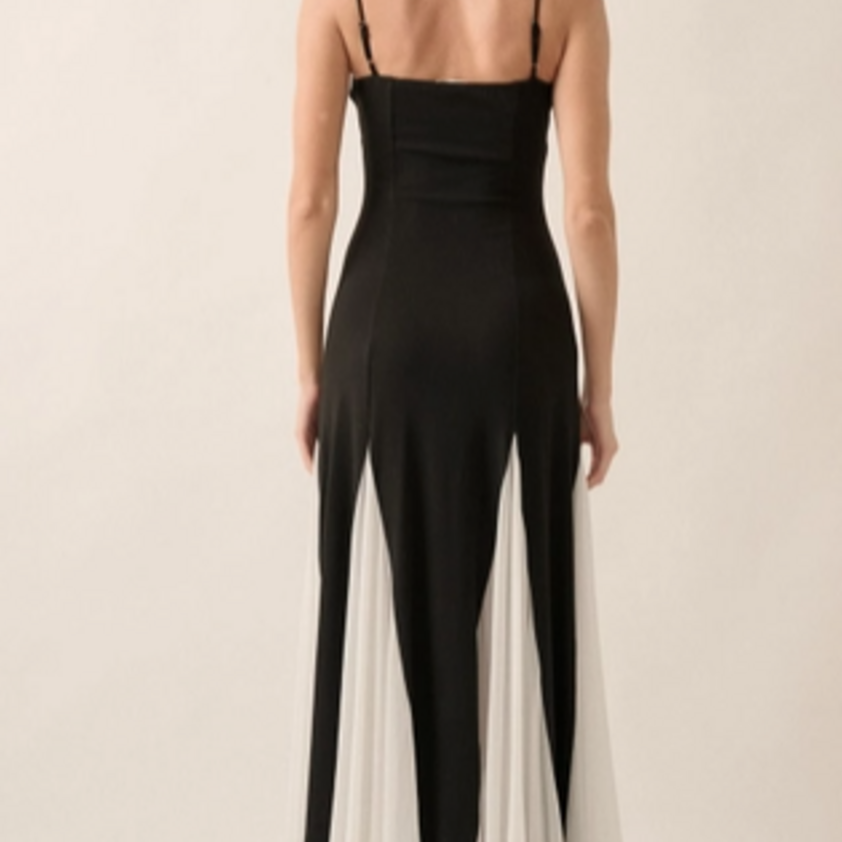 Amber Ribbed Knit & Mesh Sweetheart Maxi Dress