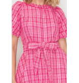 "Like it's Hard" Pink Boucle Mini Dress