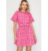 "Like it's Hard" Pink Boucle Mini Dress