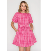 "Like it's Hard" Pink Boucle Mini Dress