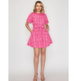 "Like it's Hard" Pink Boucle Mini Dress