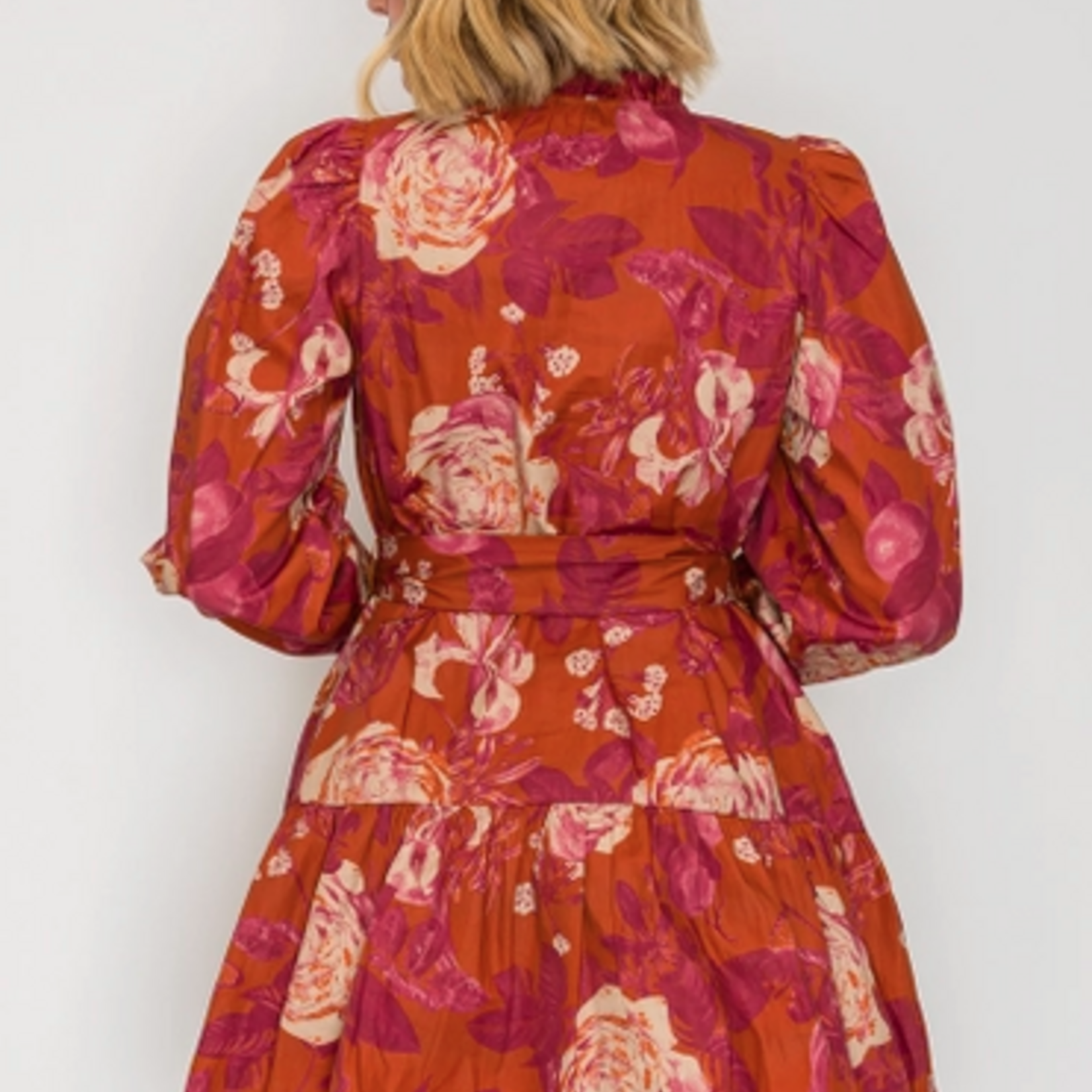 Rustic Rose Print Mini Dress