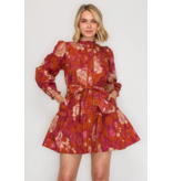 Rustic Rose Print Mini Dress