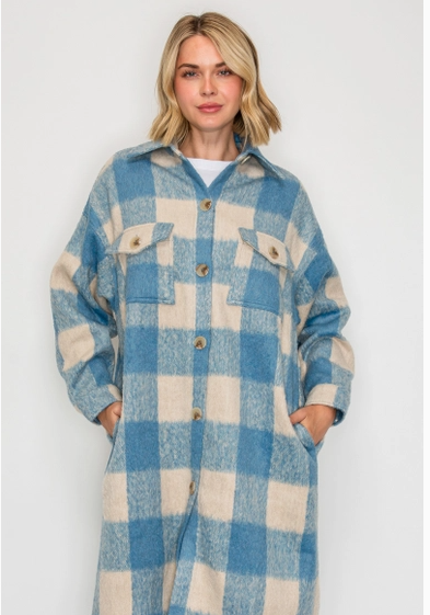 Serene Check Longline Coat