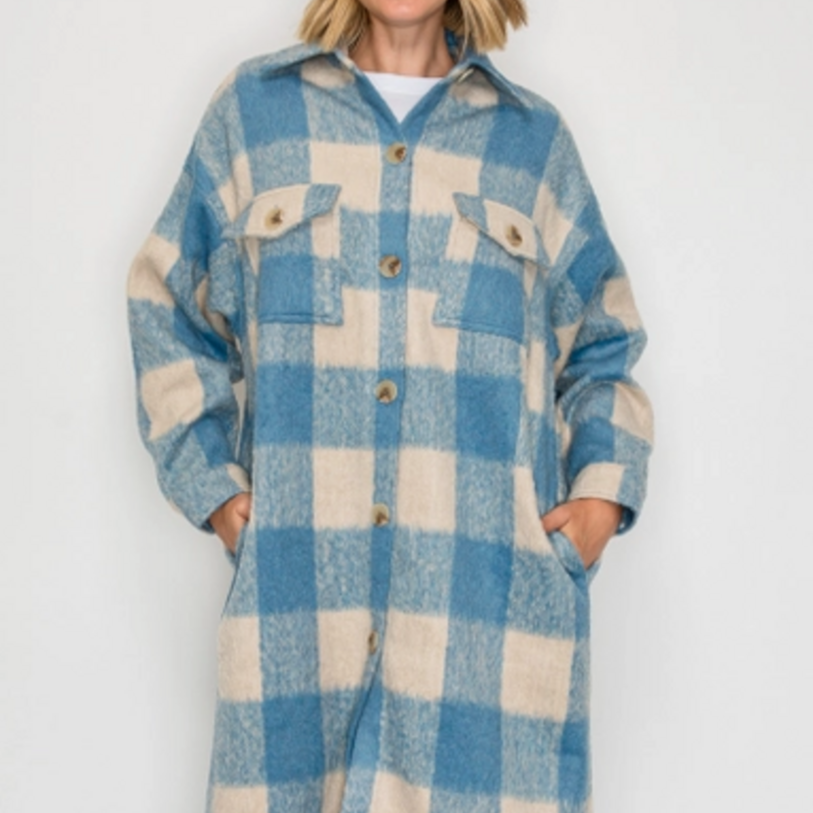 Serene Check Longline Coat