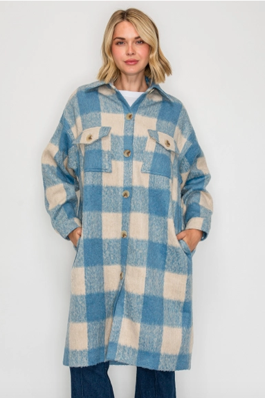 Serene Check Longline Coat