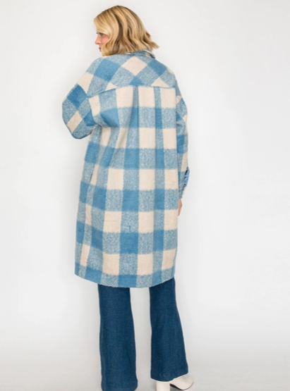 Serene Check Longline Coat