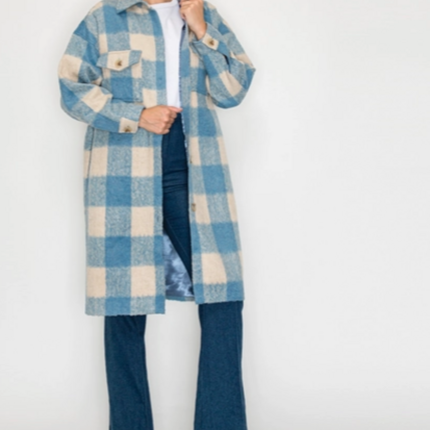 Serene Check Longline Coat