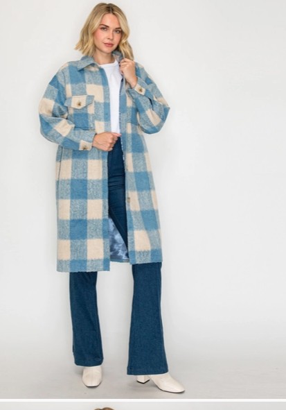 Serene Check Longline Coat