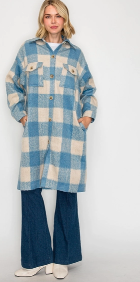 Serene Check Longline Coat