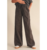 Star Print Wide Leg Elastic Waist Denim Pants