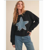 Distressed Denim Star Top