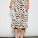 Jacqueline Zebra Sequin Midi Skirt