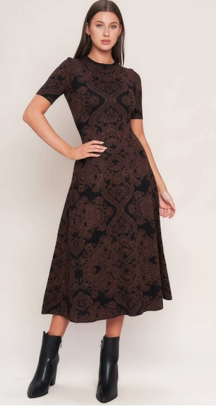 Ashleigh Jacquard Sweater Midi Dress