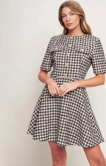 Theodora Tweed Mini Dress