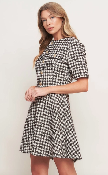 Theodora Tweed Mini Dress
