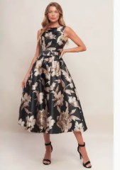 Kasa Floral Printed Midi Dress
