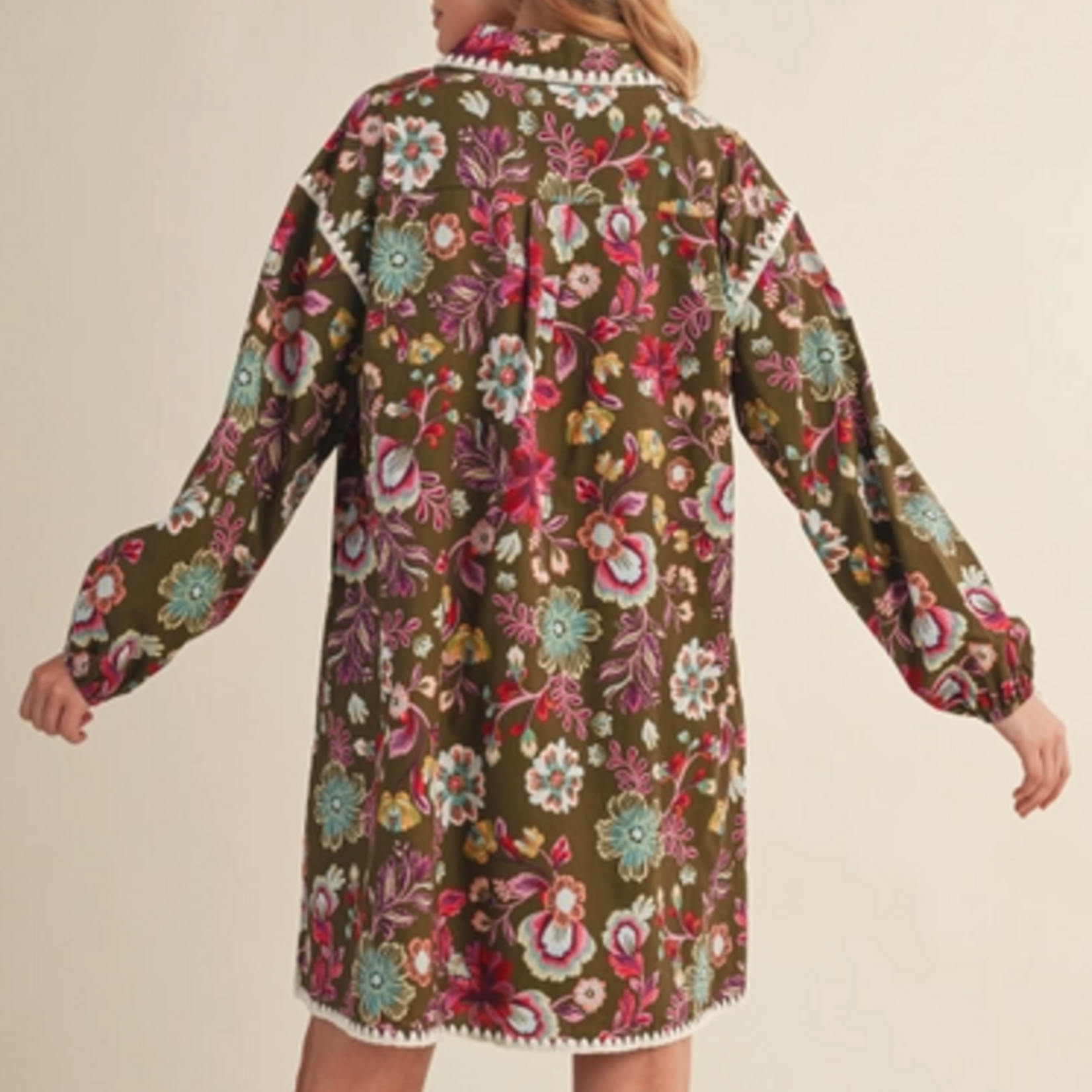 Reya Floral Print Shirt Mini