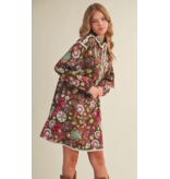 Reya Floral Print Shirt Mini