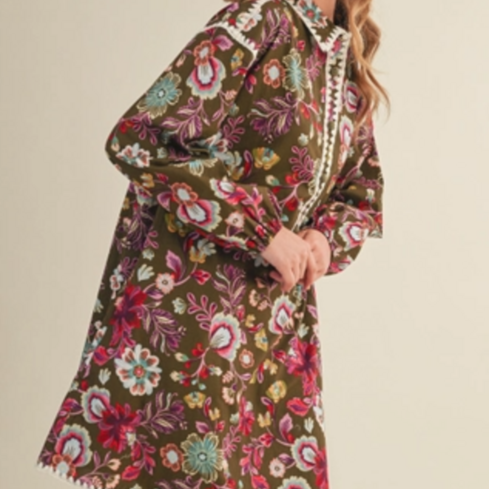 Reya Floral Print Shirt Mini