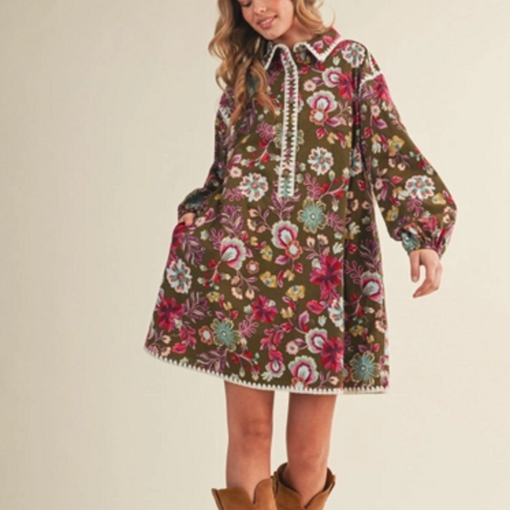 Reya Floral Print Shirt Mini