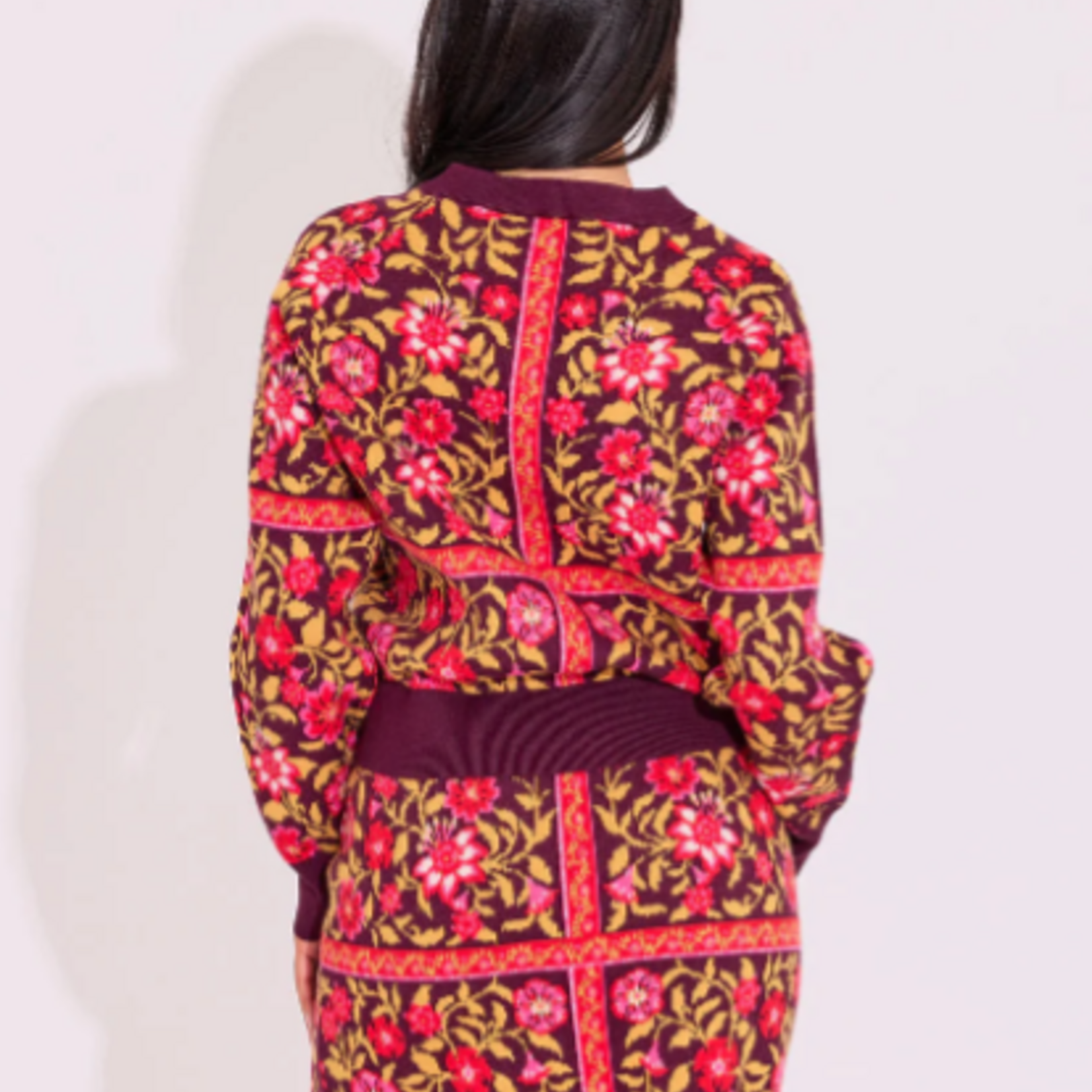 Alden Adair MEREDITH CARDIGAN GOLDEN FLORAL