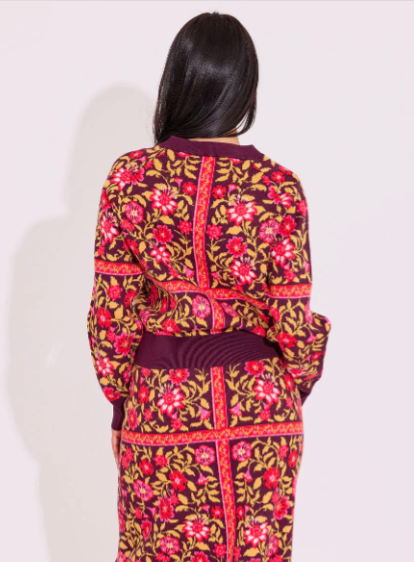 Alden Adair MEREDITH CARDIGAN GOLDEN FLORAL